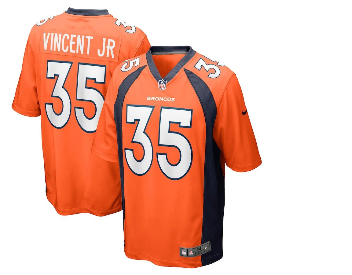 Men Denver Broncos #35 Kary Vincent Jr. Nike Orange Game NFL Jersey